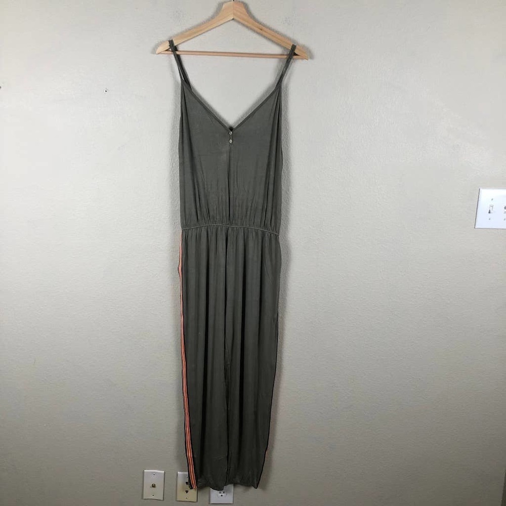 Ambiance Jumpsuit Olive Green Orange Racer Stripes Jogger Size Medium